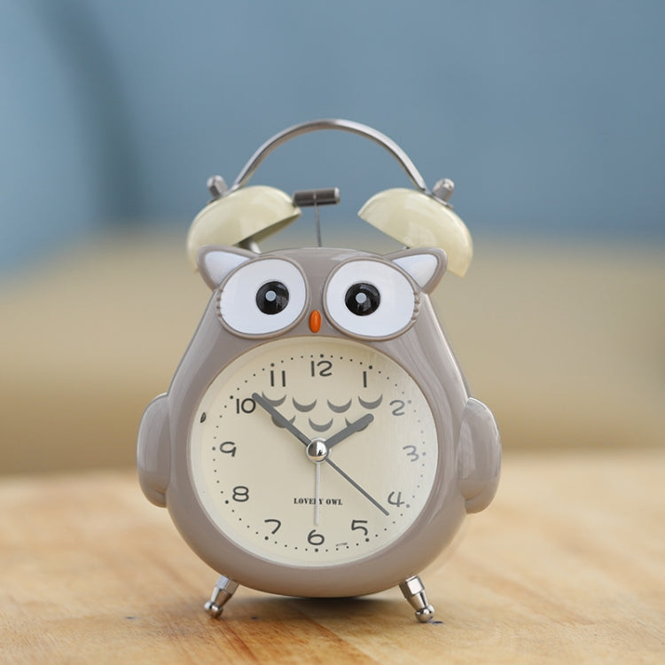3 Inch Children Cartoon Owl Luminous Silent Bedside Snooze Small Alarm Clock(Gray) - Alarm Clocks by PMC Jewellery | Online Shopping South Africa | PMC Jewellery