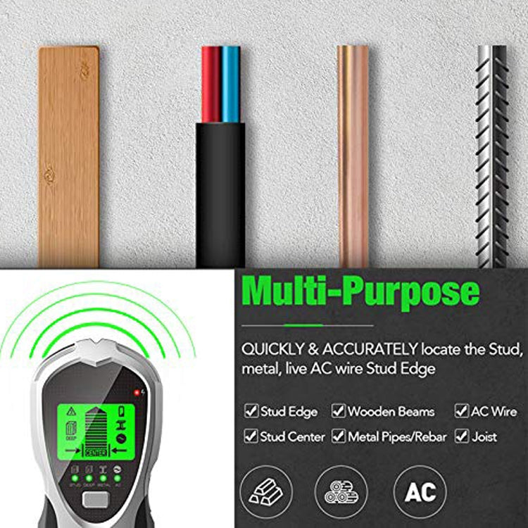 SH201 4 In 1 Multifunctional Digital Metal Detector Wall Detector(Silver Black) - free shipping - PMC TechLife - Order now!