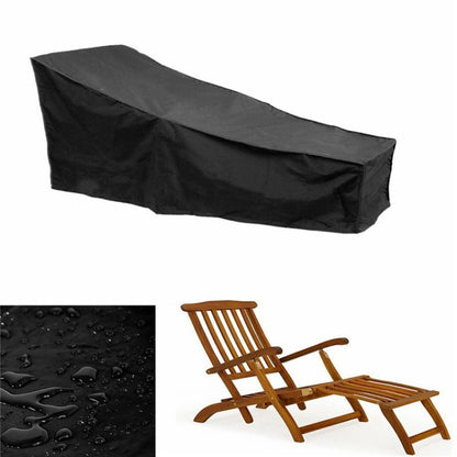 Outdoor Beach Chair Dustproof And Waterproof Cover Rocking Chair Furniture Protective Cover, Size: 210x75x80cm(Black+Silver) - Others by PMC Jewellery | Online Shopping South Africa | PMC Jewellery