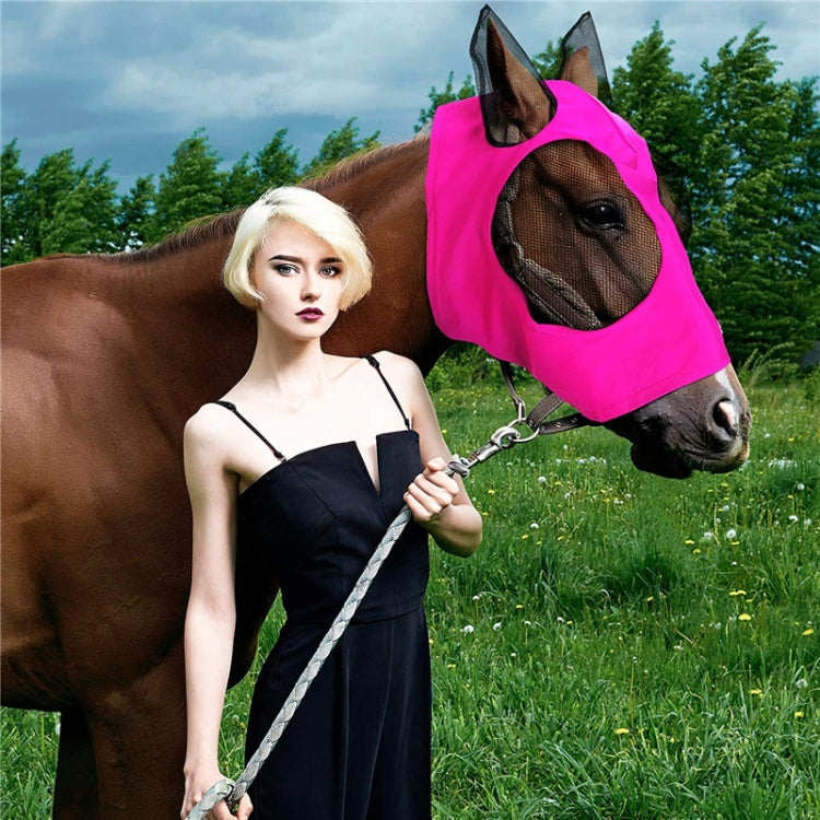 MMZ-001 Breathable Horse Mask Mosquito Insect And Fly Mask Equestrian Supplies(Black) - Horse Racing by PMC Jewellery | Online Shopping South Africa | PMC Jewellery