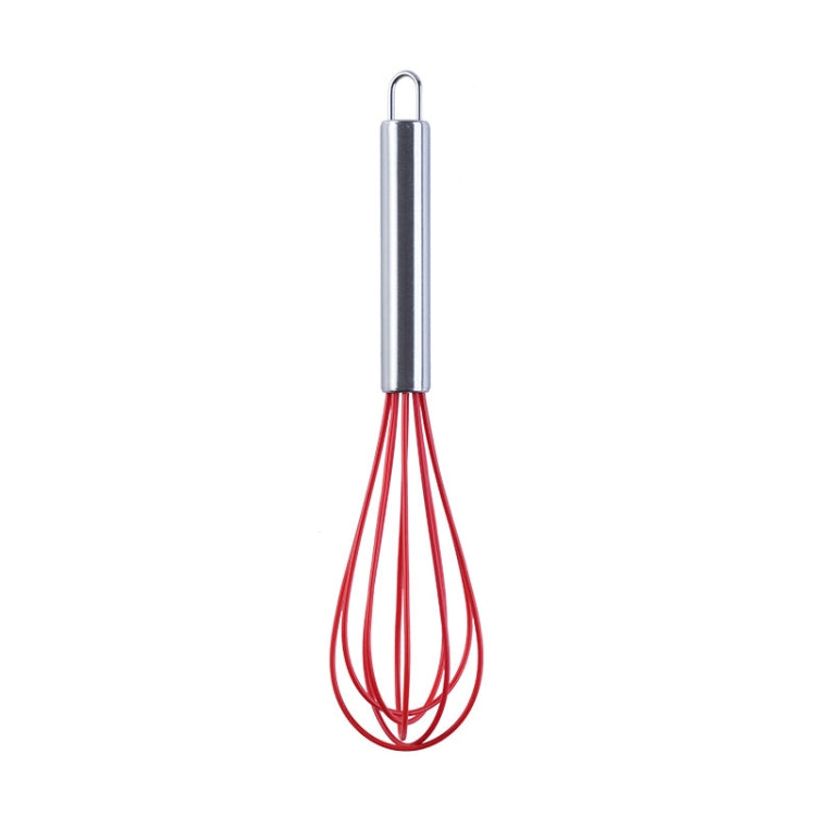 Silicone Egg Beater Home Egg Mixer Kitchen Gadgets Cream Baking Tools, Colour: 10 inch Red - Stirrer & Squeezer by PMC TechLife | Online Shopping South Africa | PMC TechLife
