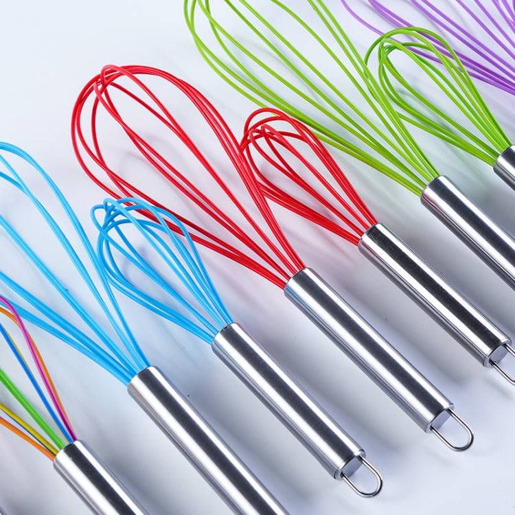 Silicone Egg Beater Home Egg Mixer Kitchen Gadgets Cream Baking Tools, Colour: 10 inch Red - Stirrer & Squeezer by PMC TechLife | Online Shopping South Africa | PMC TechLife