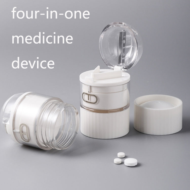 S0466 Medicine Cutter Tablet Grinding Cutter Medicine Dispensing Transparent Portable Storage Box(White) - Pill Boxes by PMC Jewellery | Online Shopping South Africa | PMC Jewellery