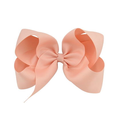 5 PCS 6 Inch Colorful Kids Girls Big Solid Ribbon Hair Bow Clips(8) - Head Bands by PMC Jewellery | Online Shopping South Africa | PMC Jewellery