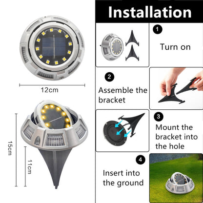 Outdoor Solar Underground Lamp Rotating Buried Lawn Lamp , Spec: 8 LEDs Warm+Blue Light (Plastic Shell) - Buried Lights by PMC Jewellery | Online Shopping South Africa | PMC Jewellery