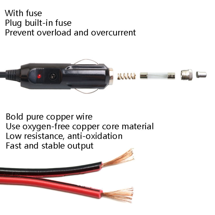 Car Compressor Refrigerator Line 12/24V Semiconductor Refrigerator Power Cord Cigarette Lighter Line, Specification: Without Switch 5m - Bluetooth Car Kits by PMC Jewellery | Online Shopping South Africa | PMC Jewellery