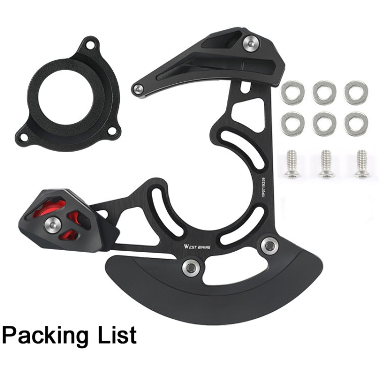 WEST BIKING YP0719259 Mountain Bike Chain Guide Support 32T-38T Gear Piece(Black) - Guide wheels by WEST BIKING | Online Shopping South Africa | PMC Jewellery | Buy Now Pay Later Mobicred