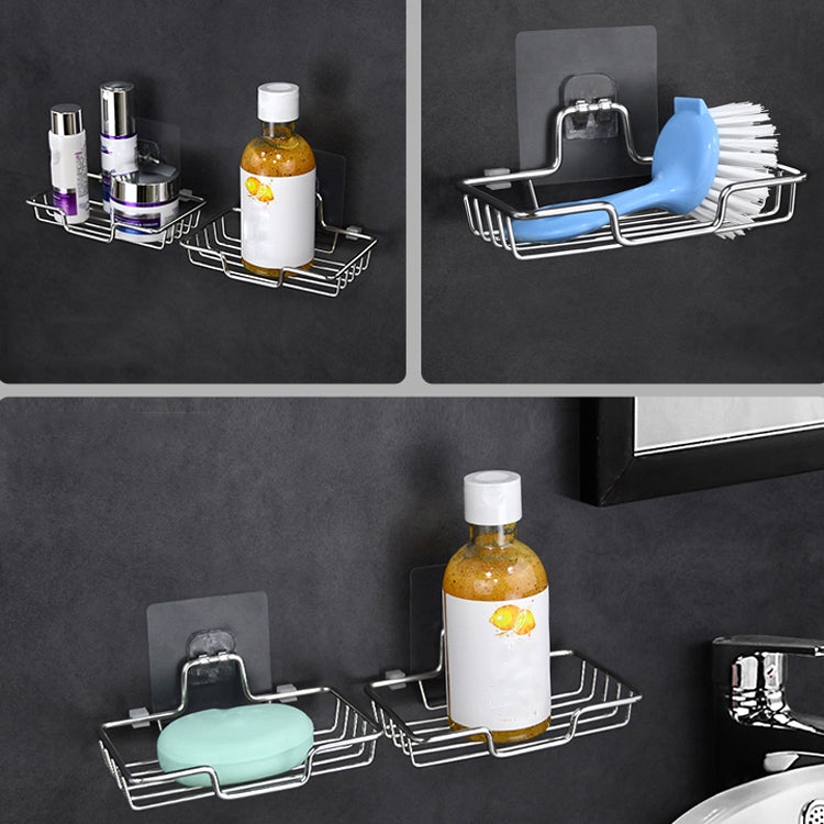 Stainless Steel Wall-Mounted Bathroom Soap Storage Rack, Style: Single Layer With Sticker - Shelves by PMC Jewellery | Online Shopping South Africa | PMC Jewellery