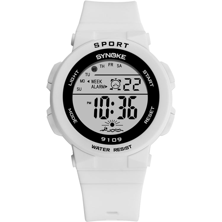 SYNOKE 9109 Student Multifunctional Waterproof Colorful Luminous Electronic Watch(White) - Silicone Strap Watches by SYNOKE | Online Shopping South Africa | PMC Jewellery | Buy Now Pay Later Mobicred