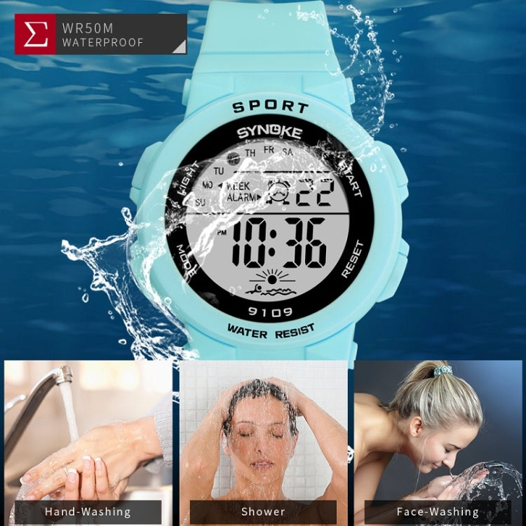 SYNOKE 9109 Student Multifunctional Waterproof Colorful Luminous Electronic Watch(White) - Silicone Strap Watches by SYNOKE | Online Shopping South Africa | PMC Jewellery | Buy Now Pay Later Mobicred