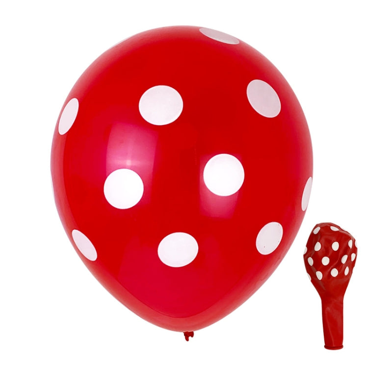 100 PCS FY-10280 12 Inch Dot Party Decorative Balloon Wedding Scene Arrangement Latex Balloon(Red White Dot) - Balloons by PMC Jewellery | Online Shopping South Africa | PMC Jewellery