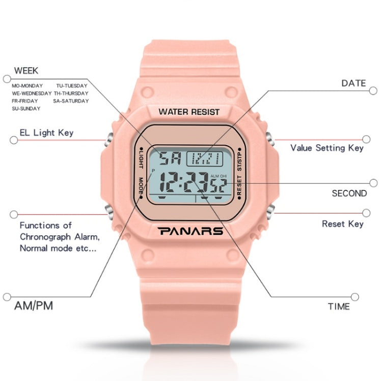 SYNOKE 9620 Couple Sports Plastic Strap Electronic Watch(Transparent Pink) - Couple Watches by SYNOKE | Online Shopping South Africa | PMC Jewellery | Buy Now Pay Later Mobicred