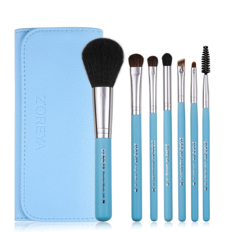 ZOREYA 7-In-1 Makeup Brush Set Brush Blush Brush Foundation Brush With Makeup Brush Bag(Old Blue) - Makeup Brushes by PMC Jewellery | Online Shopping South Africa | PMC Jewellery