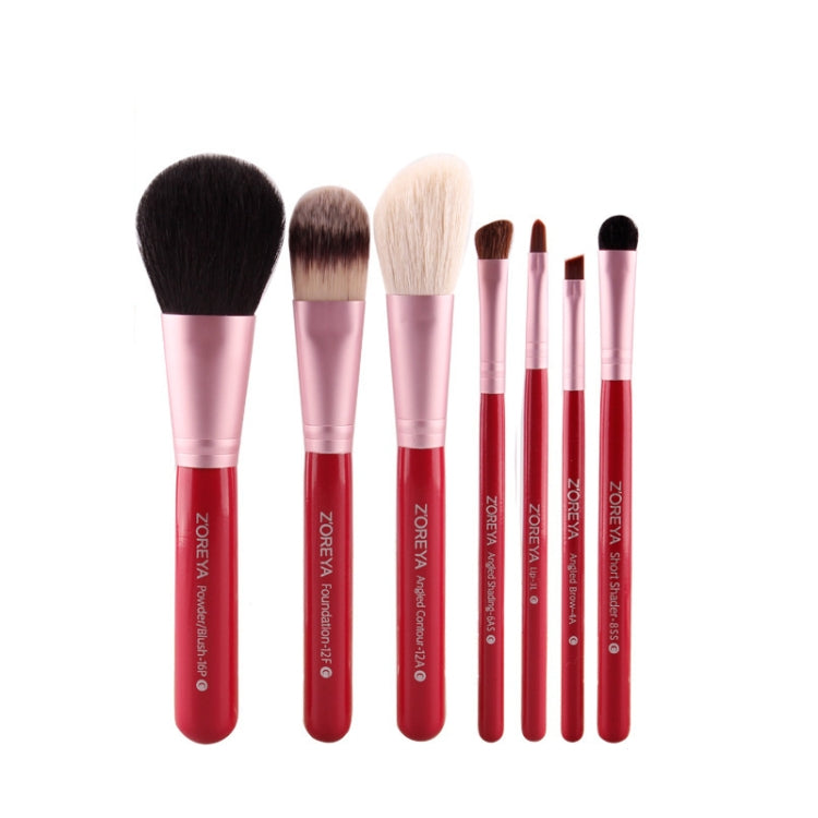 ZOREYA 7-In-1 Portable Bucket Makeup Brush Set For Beginners Makeup Bucket Brush, Exterior color: Red - Makeup Brushes by PMC Jewellery | Online Shopping South Africa | PMC Jewellery