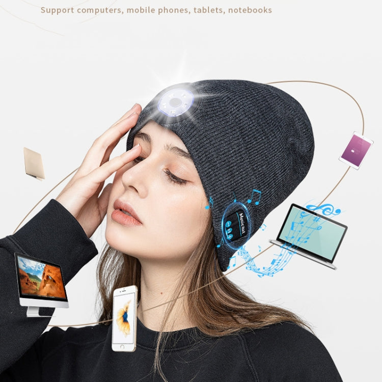 M1-BL LED Glowing Bluetooth Music Hat Wireless Call Night Running Hat(Navy) - Smart Hats by PMC TechLife | Online Shopping South Africa | PMC TechLife | Buy Now Pay Later Mobicred