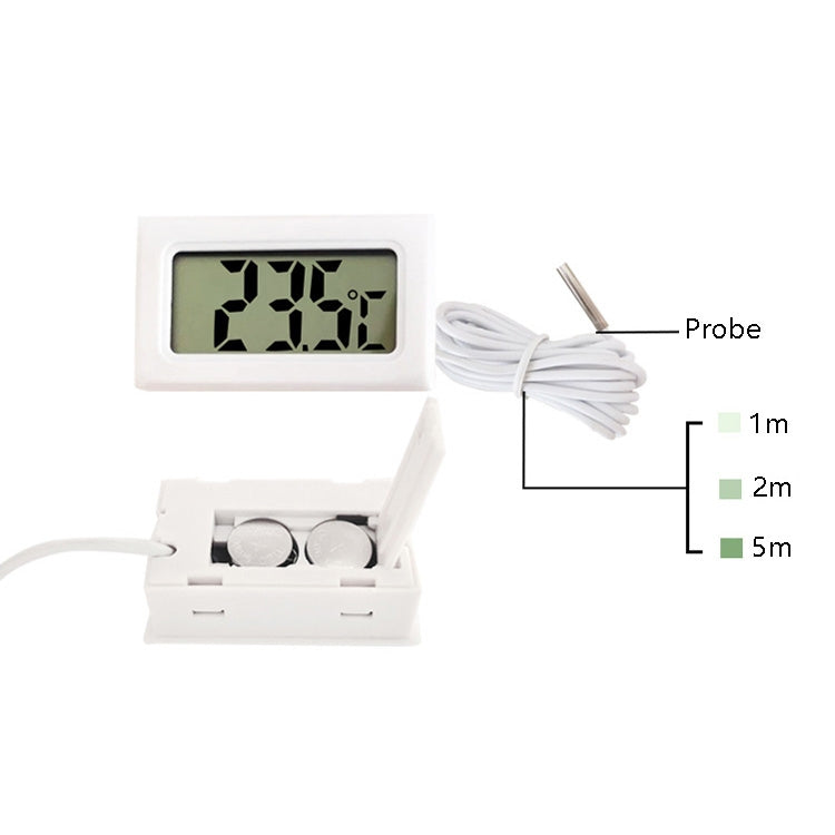 2 PCS Fish Tank Digital Thermometer Waterproof Probe Electronic Measuring Thermometer, Line Length:  2m (White) - Thermometer by PMC Jewellery | Online Shopping South Africa | PMC Jewellery