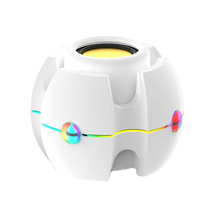 RGB Light Effect Gyro Shape Wireless Bluetooth Audio(White) - Mini Speaker by PMC Jewellery | Online Shopping South Africa | PMC Jewellery