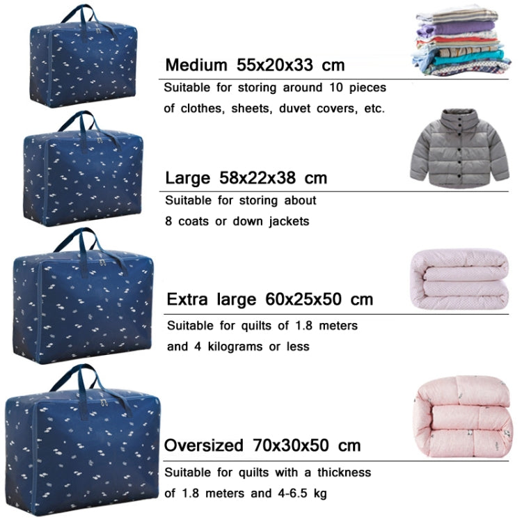 Oxford Cloth Quilt Moisture-Proof & Waterproof Storage Bag Zipper Portable Moving Luggage Bag, Specification: 55x33x20cm(Black Bottom Crane) - Storage Bags by PMC Jewellery | Online Shopping South Africa | PMC Jewellery