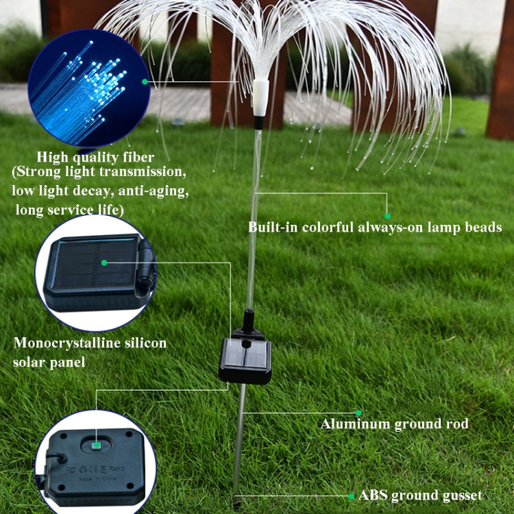 Solar Fiber Optic Jellyfish Lamp Lawn Ground Plug LED Lamp Outdoor Garden Decoration Lamp(Colorful Light) - With Solar Panel by PMC Jewellery | Online Shopping South Africa | PMC Jewellery