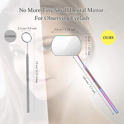 3 PCS Eyelash Extension Handheld Inspection Mirror Rectangular Lens Anti-Warping Root Anti-Fog Mirror Eyelash Mirror, Color Classification: Titanium Black - Mirror by PMC Jewellery | Online Shopping South Africa | PMC Jewellery