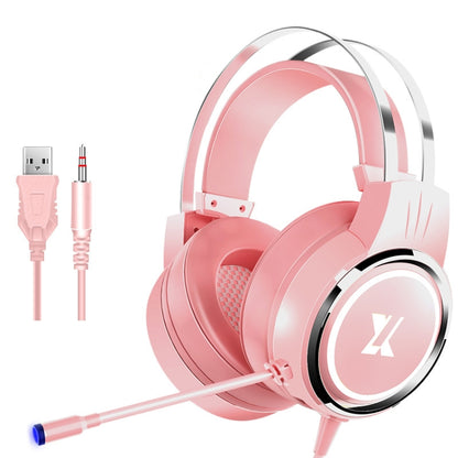 Heir Audio Head-Mounted Gaming Wired Headset With Microphone, Colour: X8 Mobile / Notebook Upgrade (Pink) - Multimedia Headset by Heir Audio | Online Shopping South Africa | PMC Jewellery | Buy Now Pay Later Mobicred