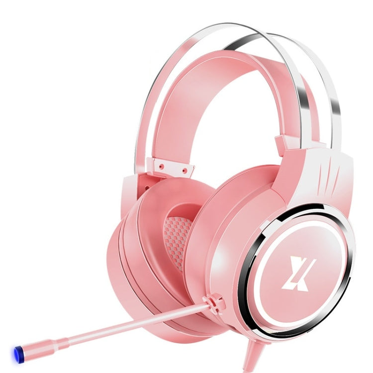 Heir Audio Head-Mounted Gaming Wired Headset With Microphone, Colour: X8 Mobile / Notebook Upgrade (Pink) - Multimedia Headset by Heir Audio | Online Shopping South Africa | PMC Jewellery | Buy Now Pay Later Mobicred