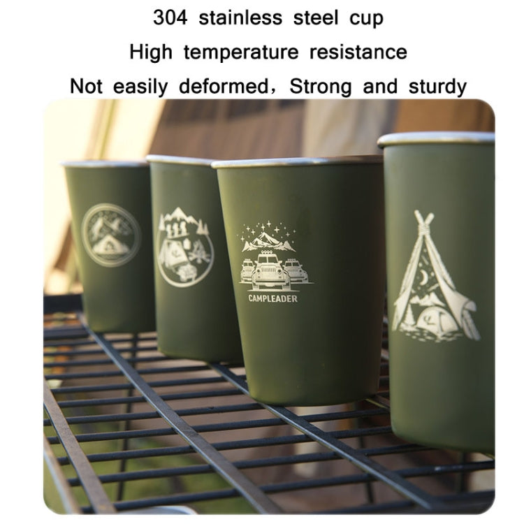 4 PCS / Set Outdoor Picnic Stainless Steel Cup With Storage Bag (Black) - Cookwares & Tablewares by PMC Jewellery | Online Shopping South Africa | PMC Jewellery