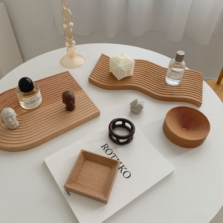 Large Wavy Wooden Tray Photography Shooting Props - Wooden Props by PMC TechLife | Online Shopping South Africa | PMC TechLife
