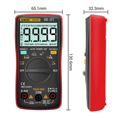 ANENG AN8009 NVC Digital Display Multimeter, Specification: Standard with Cable(Blue) - Current & Voltage Tester by ANENG | Online Shopping South Africa | PMC Jewellery | Buy Now Pay Later Mobicred