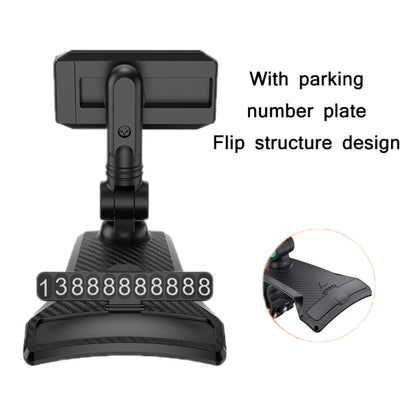 YF011 Car Central Control Instrument Panel Mobile Phone Bracket With Number Plate(Black Gray) - Car Holders by PMC Jewellery | Online Shopping South Africa | PMC Jewellery