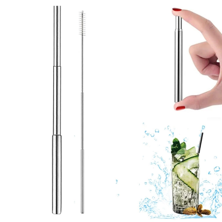 Stainless Steel Portable Telescopic Straw(Straw+Brush) - Drinking Tools by PMC Jewellery | Online Shopping South Africa | PMC Jewellery