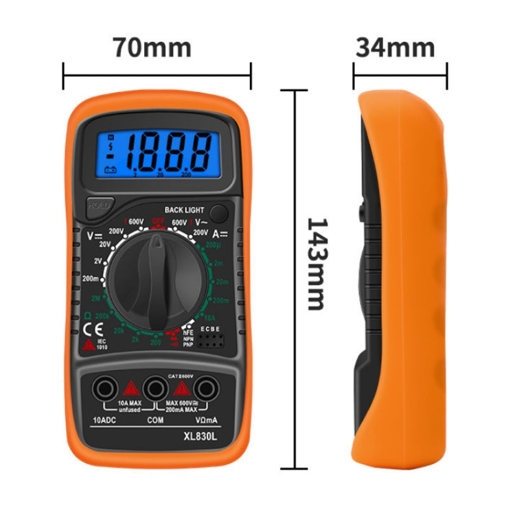 ANENG XL830L Multi-Function Digital Display High-Precision Digital Multimeter, Specification: Standard+10A Extra Tip Pen(Red) - free shipping - PMC TechLife - Order now!