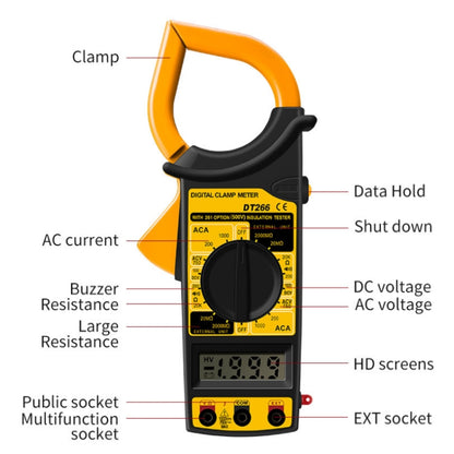 ANENG DT266  Automatic High-Precision Clamp Multimeter with Buzzer(Red) - Digital Multimeter by ANENG | Online Shopping South Africa | PMC Jewellery | Buy Now Pay Later Mobicred