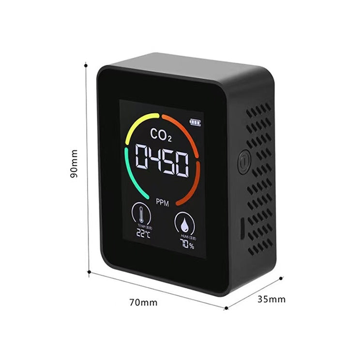 XY-T01 Temperature Humidity Display CO2 Meter Carbon Dioxide Air Quality Detector(Semiconductor Black) - Gas Monitor by PMC TechLife | Online Shopping South Africa | PMC TechLife | Buy Now Pay Later Mobicred