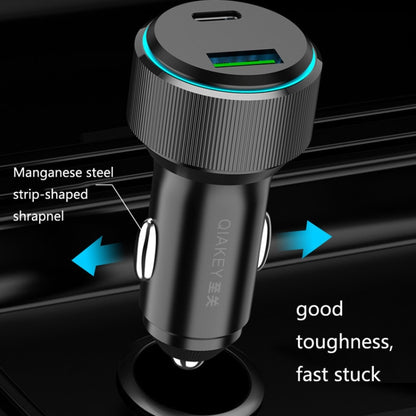 QIAKEY TM328L Dual Port Fast Charge Car Charger - Car Charger by QIAKEY | Online Shopping South Africa | PMC Jewellery