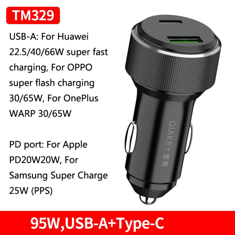 QIAKEY TM329 Dual Port Fast Charge Car Charger - Car Charger by QIAKEY | Online Shopping South Africa | PMC Jewellery