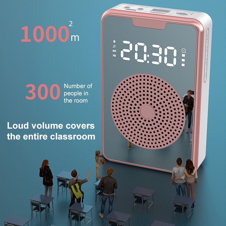 ZXL-H3 Portable Teaching Microphone Amplifier with Time Display, Spec: Wireless Version (Rose Gold) - Loudspeaker by PMC Jewellery | Online Shopping South Africa | PMC Jewellery