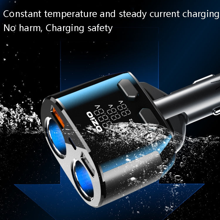 Ozio Car Charger Cigarette Lighter Conversion Plug USB Fast Flashing Charger, Model: CL48Q Black - Car Charger by PMC Jewellery | Online Shopping South Africa | PMC Jewellery