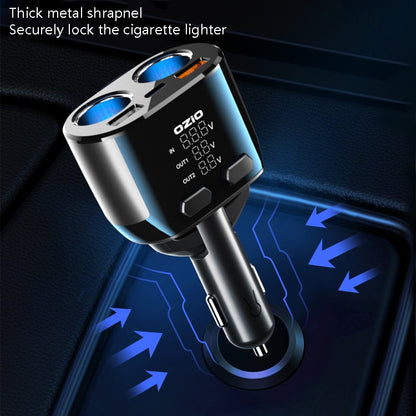 Ozio Car Charger Cigarette Lighter Conversion Plug USB Fast Flashing Charger, Model: CL48Q Black - Car Charger by PMC Jewellery | Online Shopping South Africa | PMC Jewellery