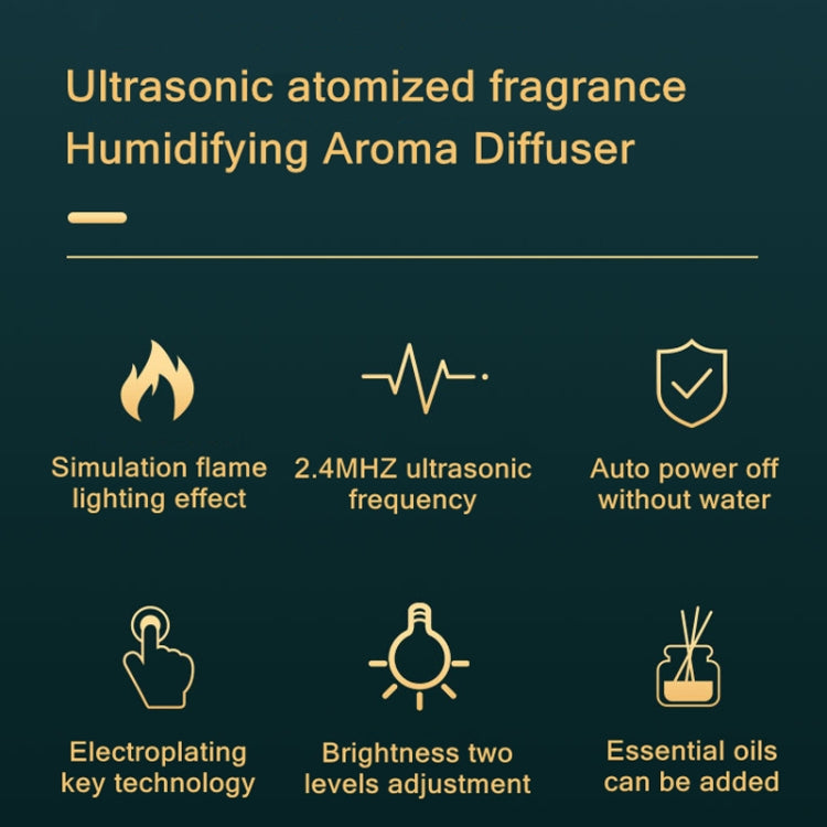 Flame Aroma Diffuser Night Light Humidifier(White) - Air Purifiers & Parts by PMC TechLife | Online Shopping South Africa | PMC TechLife