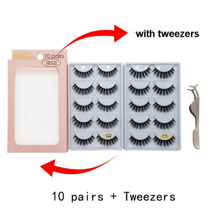 ShiDiShangPin 5 Pairs Mink Fake Eyelashes With Tweezers(G602) - Eyes by PMC Jewellery | Online Shopping South Africa | PMC Jewellery