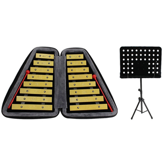 JZ-35 16-Tone Double Row Carillon Orff Percussion Instrument, Color: Golden With Shelf - Percussion Instruments by PMC Jewellery | Online Shopping South Africa | PMC Jewellery