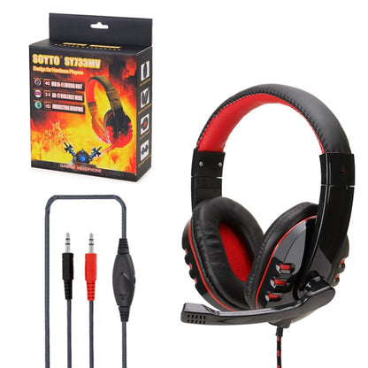 Soyto SY733MV Gaming Computer Headset For PC (Black Red) - Multimedia Headset by Soyto | Online Shopping South Africa | PMC Jewellery | Buy Now Pay Later Mobicred