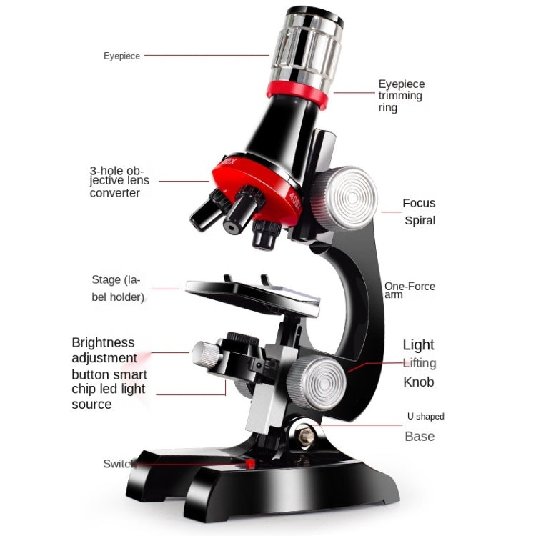 HD 1200 Times Microscope Children Educational Toys(Black) - Digital Microscope by PMC Jewellery | Online Shopping South Africa | PMC Jewellery