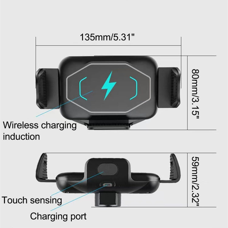S15 15W QI Magnetic Car Wireless Charging Holder For Folding Screen Phone(Black) - Wireless Charger Holders by PMC Jewellery | Online Shopping South Africa | PMC Jewellery