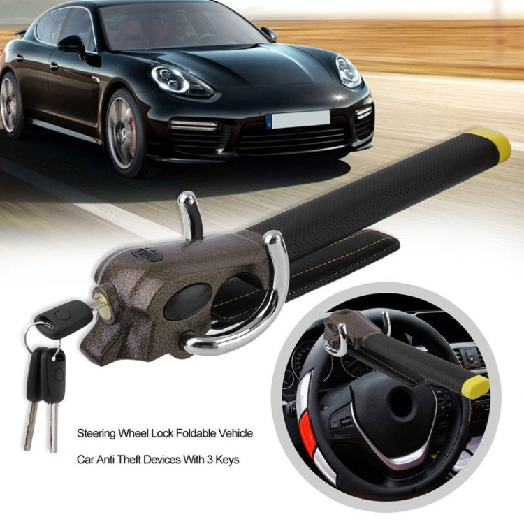 Car Steering Wheel Anti-Theft Lock((Black Gold)) - Steering Wheel Locks by PMC Jewellery | Online Shopping South Africa | PMC Jewellery