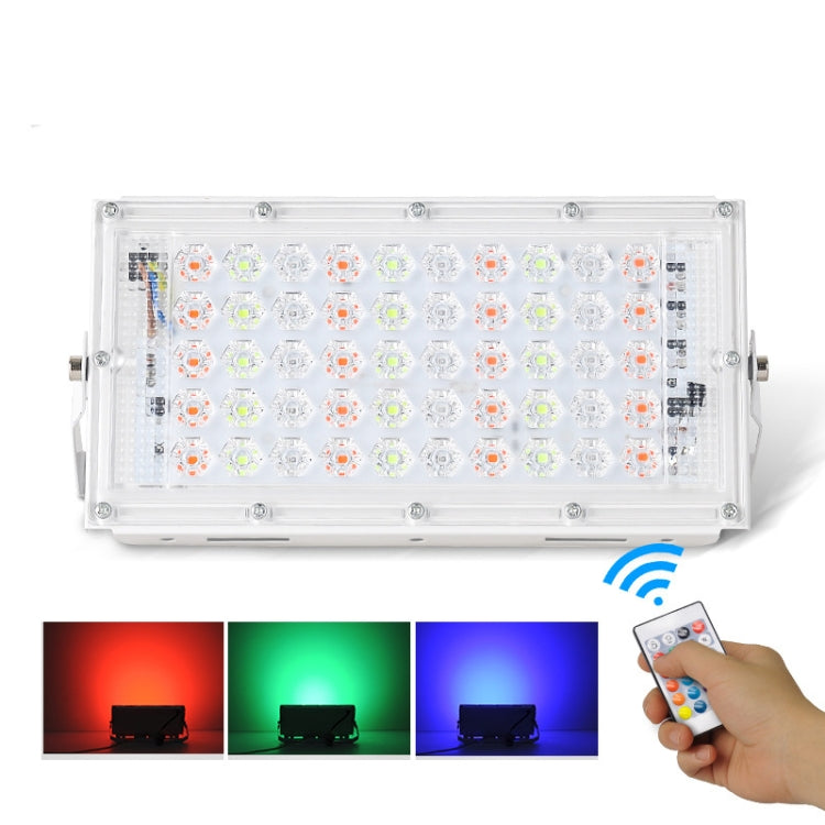 50W LED RGB Waterproof Ultra-light Outdoor Flood Light with Remote Control - Floodlights by PMC TechLife | Online Shopping South Africa | PMC TechLife