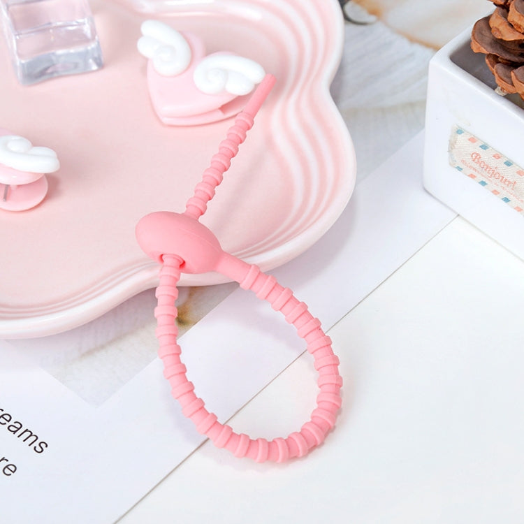 20 PCS Silicone Data Cable Storage Strap Cable Organizer(Pink) - Cable Organizer by PMC TechLife | Online Shopping South Africa | PMC TechLife