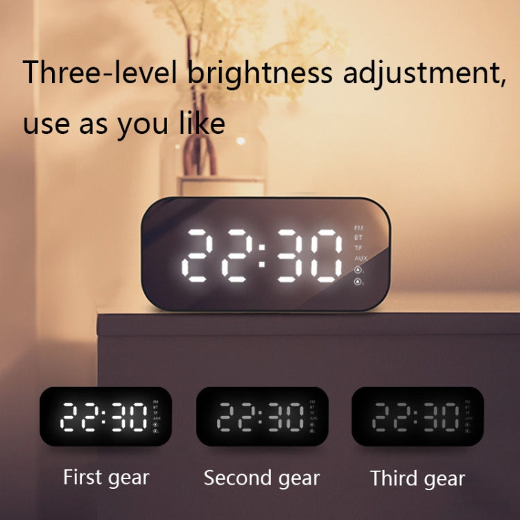 Havit M3 Subwoofer Mini Mirror Clock Bluetooth Speaker, Spsc: 1200mAh (Black��� - Desktop Speaker by Havit | Online Shopping South Africa | PMC TechLife | Buy Now Pay Later Mobicred