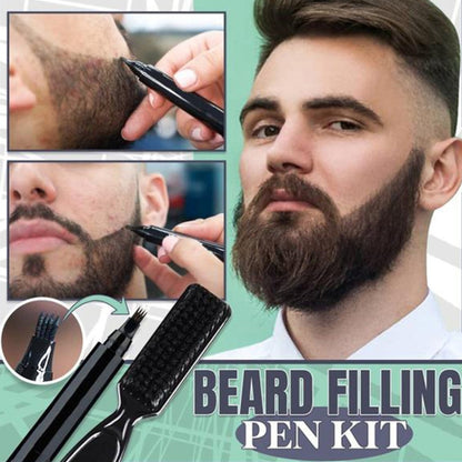 3 Sets Waterproof Beard Filler Beard Styling Pen(Black) - Face by PMC Jewellery | Online Shopping South Africa | PMC Jewellery